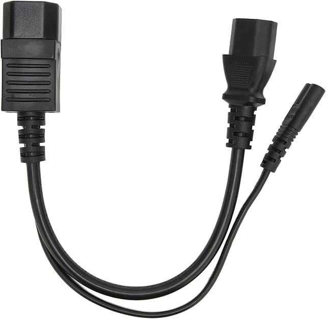 Annadue IEC320 C14 to C13+C7 Female Power Cable, Y Splitter IEC320 C14 to C13+C7 Female Adapter 32cm (100-250V) (JD3229)