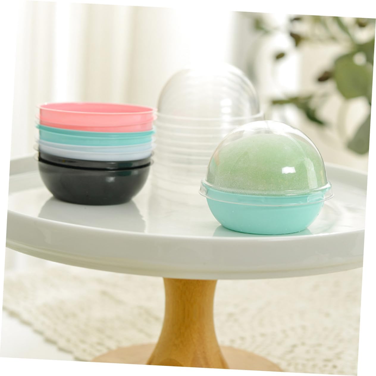 KICHOUSE 50pcs Dessert Wrapping Box Small Dome Moon Cake Egg Yolk Cake Packaging Multipurpose Baking Boxes