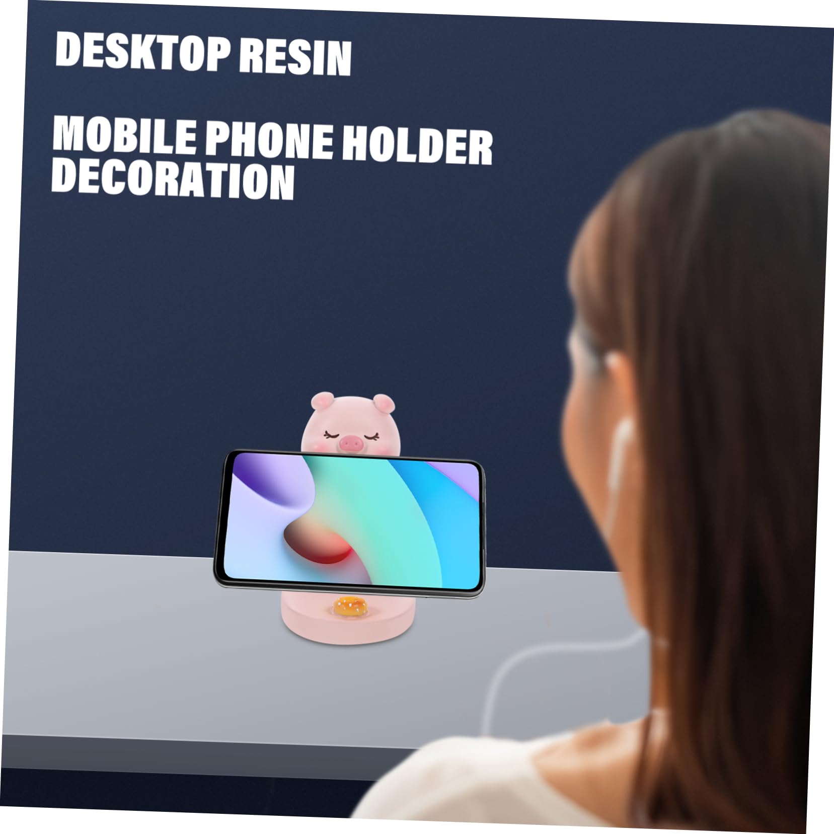 Uonlytech 5pièces Support De Téléphone Résine Piggy Support De Bureau pour Smartphone Design Et Unique Maintien Sécurisé pour Les Appareils Mobiles