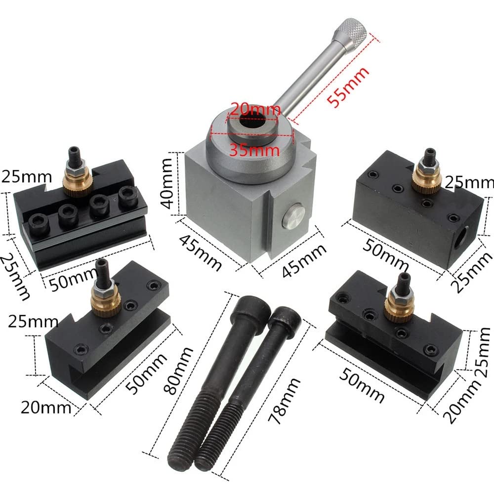 Mini Tool post Holders, Rapido Cambio Alesatore Barra Di Rotazione, Tornio Portautensile Vite Kit Set Boring Bar Girando La Chiave del Supporto