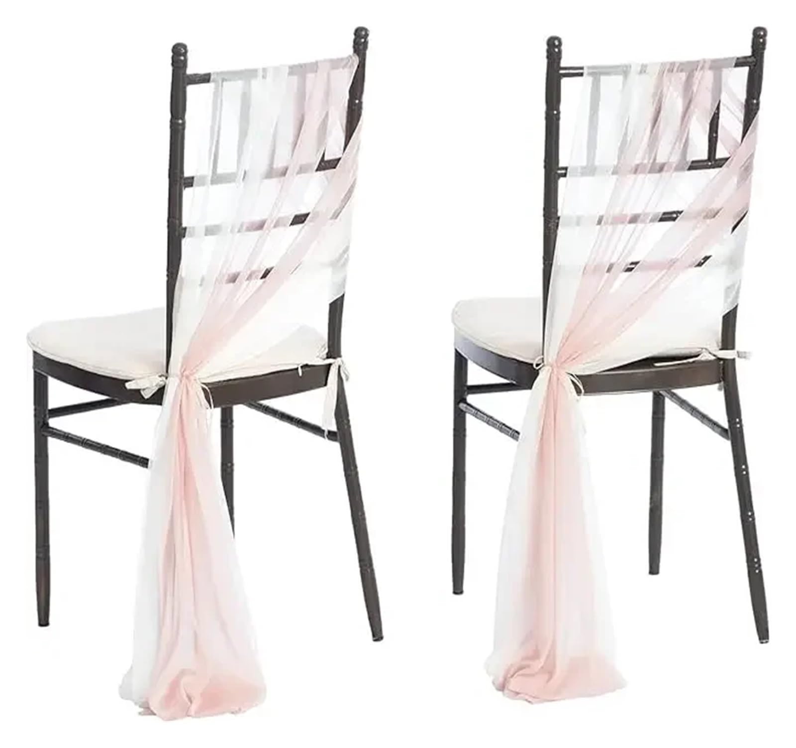 Stuhl Schärpen 10/50 Stücke 17x250cm Shiny Chiffon Stuhl Schärpen Set Schärpe Gaze Hochzeit Stuhlhussen Band Hochzeit Party Gang Stuhl Dekoration(Pink White,50pcs)