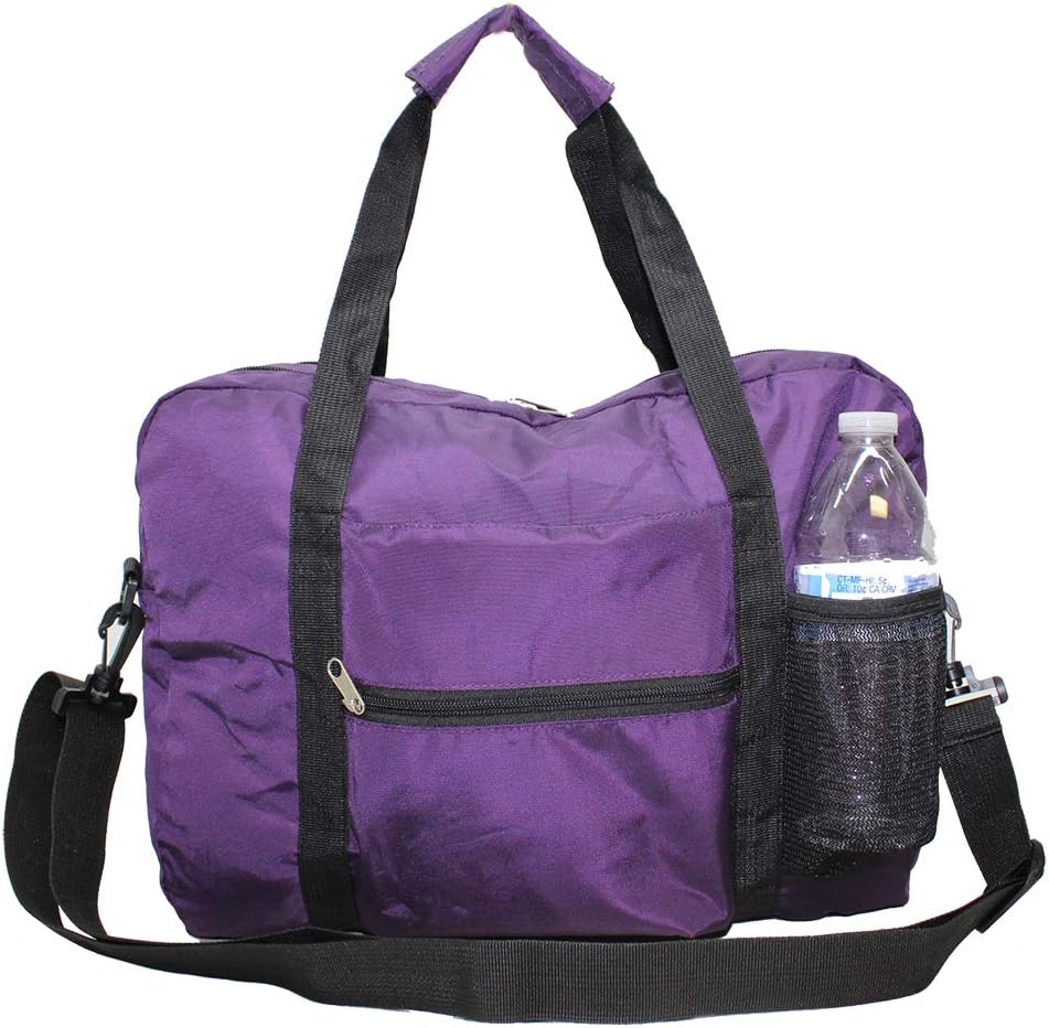 Boardingblue 2-PC 18" Duffel Bag Free Personal Item Under Seat Bag for AA, Spirit, Frontier Airlines (Purple & Navy)