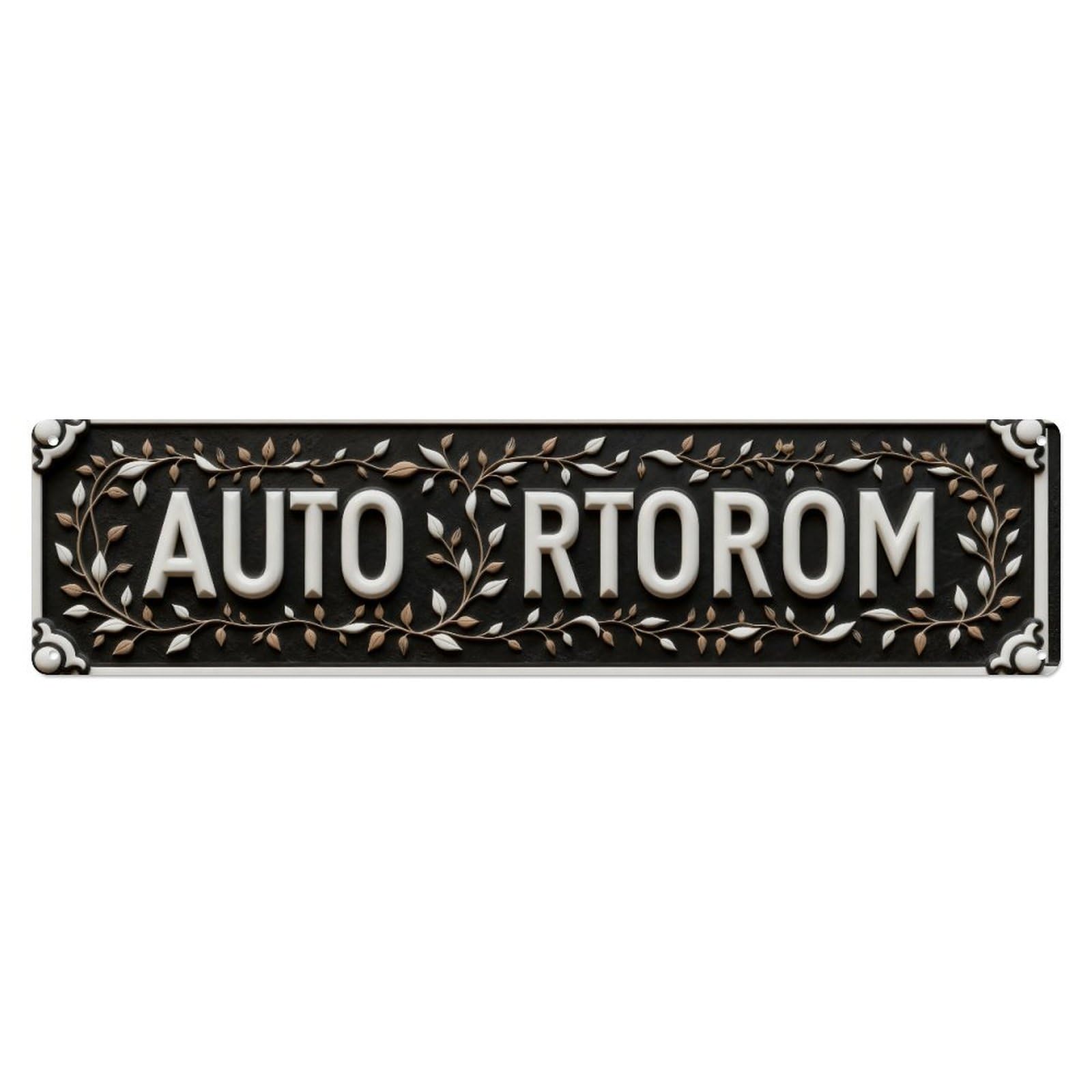 Auto Rtorom Leaf Vine Pattern Metal Tin Sign Plaque