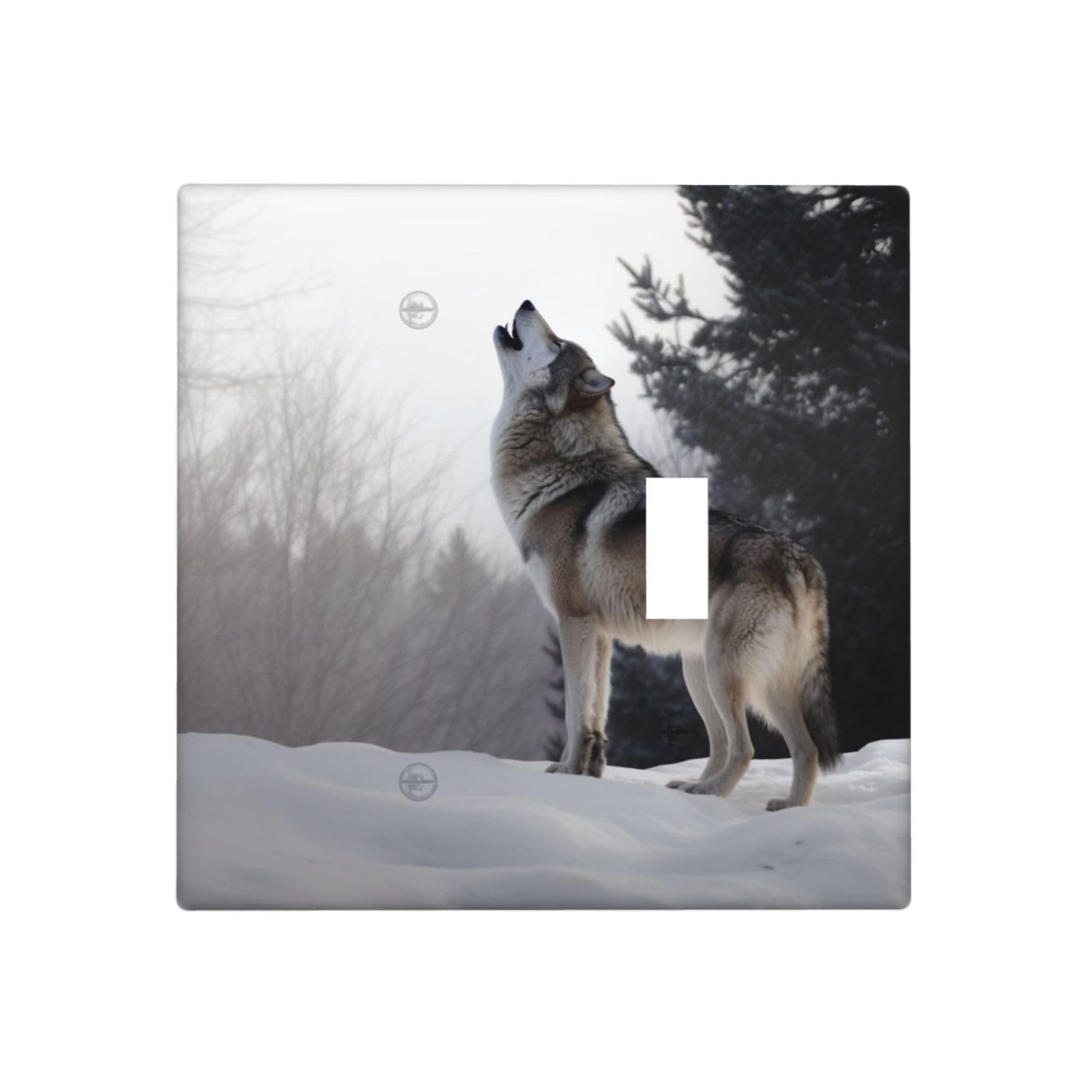 Decorator Wall Plate 2 Gang Light Switch Covers howling wolf Wallplate Double Toggle Switch Plate Mid-size Electrical Outlet Covers Decorative Wall Switch Plate Cover