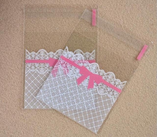 100PCS/Lot Lovely Pink Cookie&Candy Bag Self-Adhesive Plastic Bags For Biscuits Snack Baking Package - (Color: NO5, Size: 70x70mm)