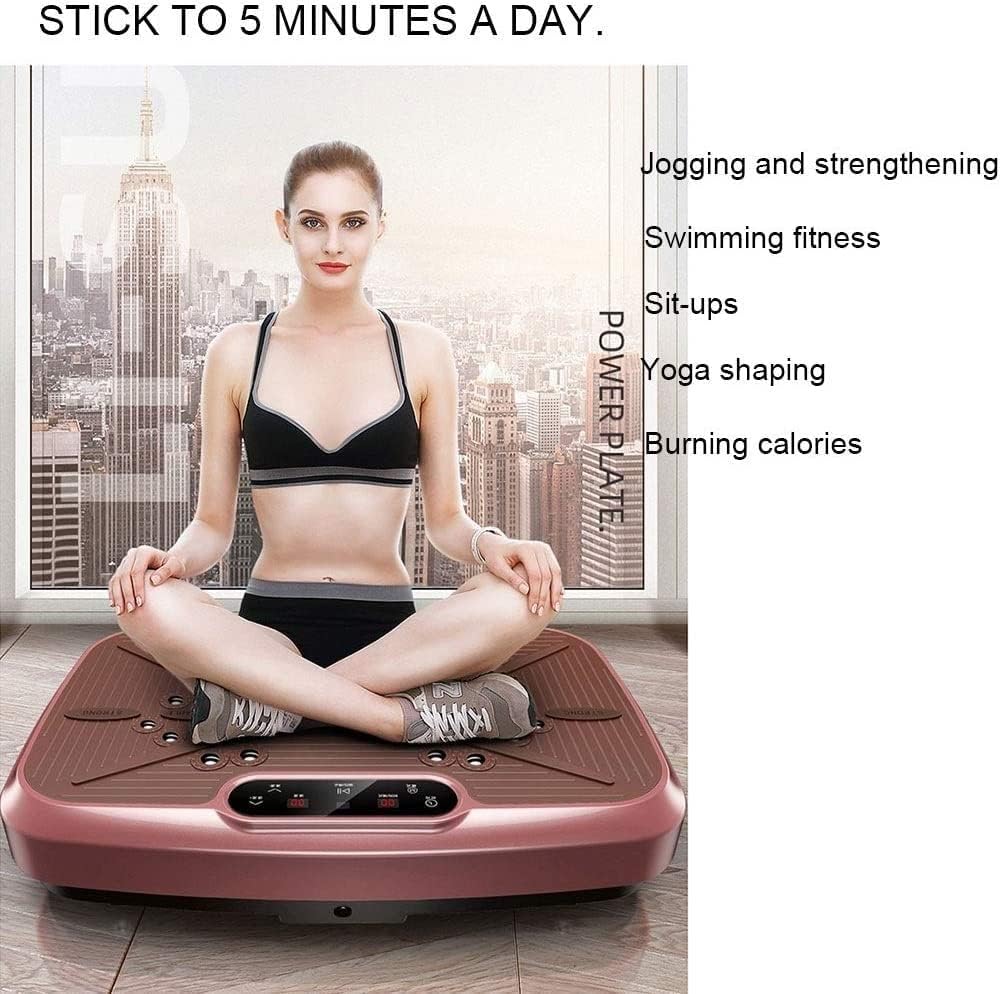Vibration Platform Machine, Vibration Board, Home Gym Whole Body Shaker Exercise Machine Workout Trainer Fast Weight Loss, Max User Weight 440lbs (Brown)