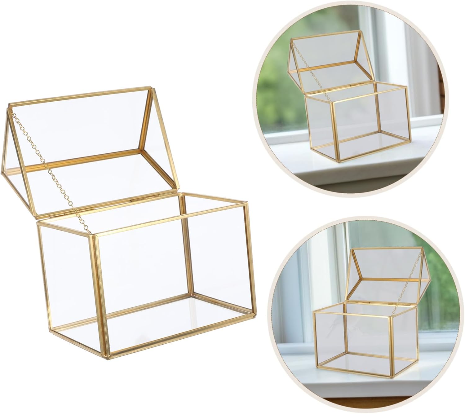 Geometric Glass Terrarium for Indoor Plants Charming House Shape Display Box for Home Garden and Office Decor for Housewarming Birthdays and Anniversaries