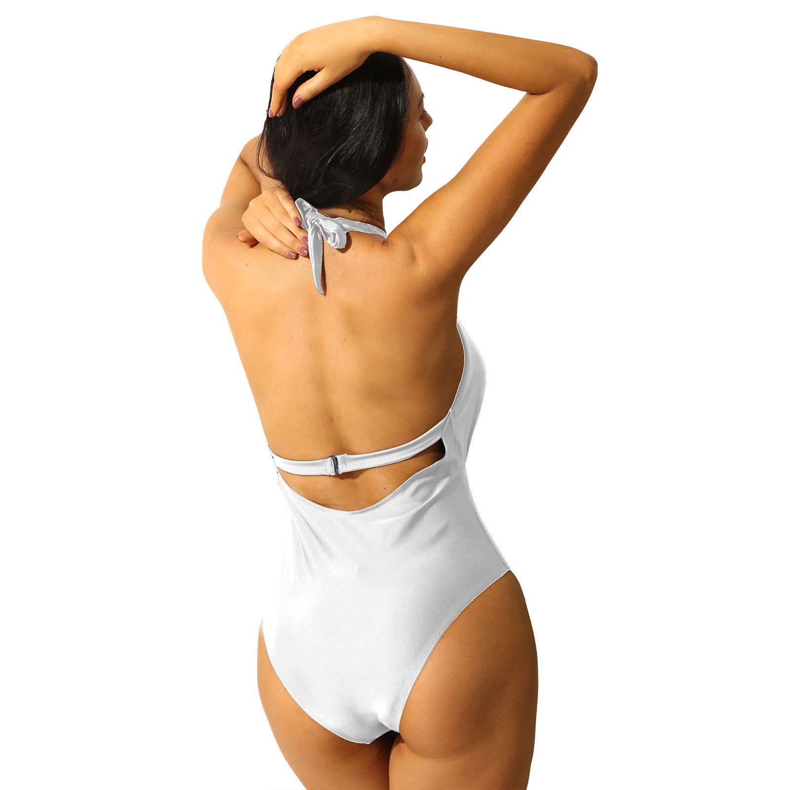 【新品未使用】HALTER NECK LOW WAIST ONEPIECE Amazon.co.jp: Women One Piece Halter Neck Plunge Backless