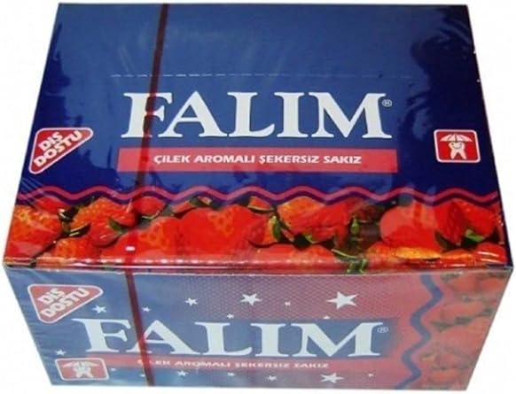 Falim Chewing gum with strawberry aroma in the box 100 pieces