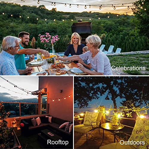 Lightnum 50Ft Outdoor String Lights Waterproof G40 Patio Lights Led Edison String Lights With 25 Vintage Clear Bulbs, Ul Listed Hanging Backyard Lights For Outdoor Indoor Cafe Yard Porch Bistro #TOP6