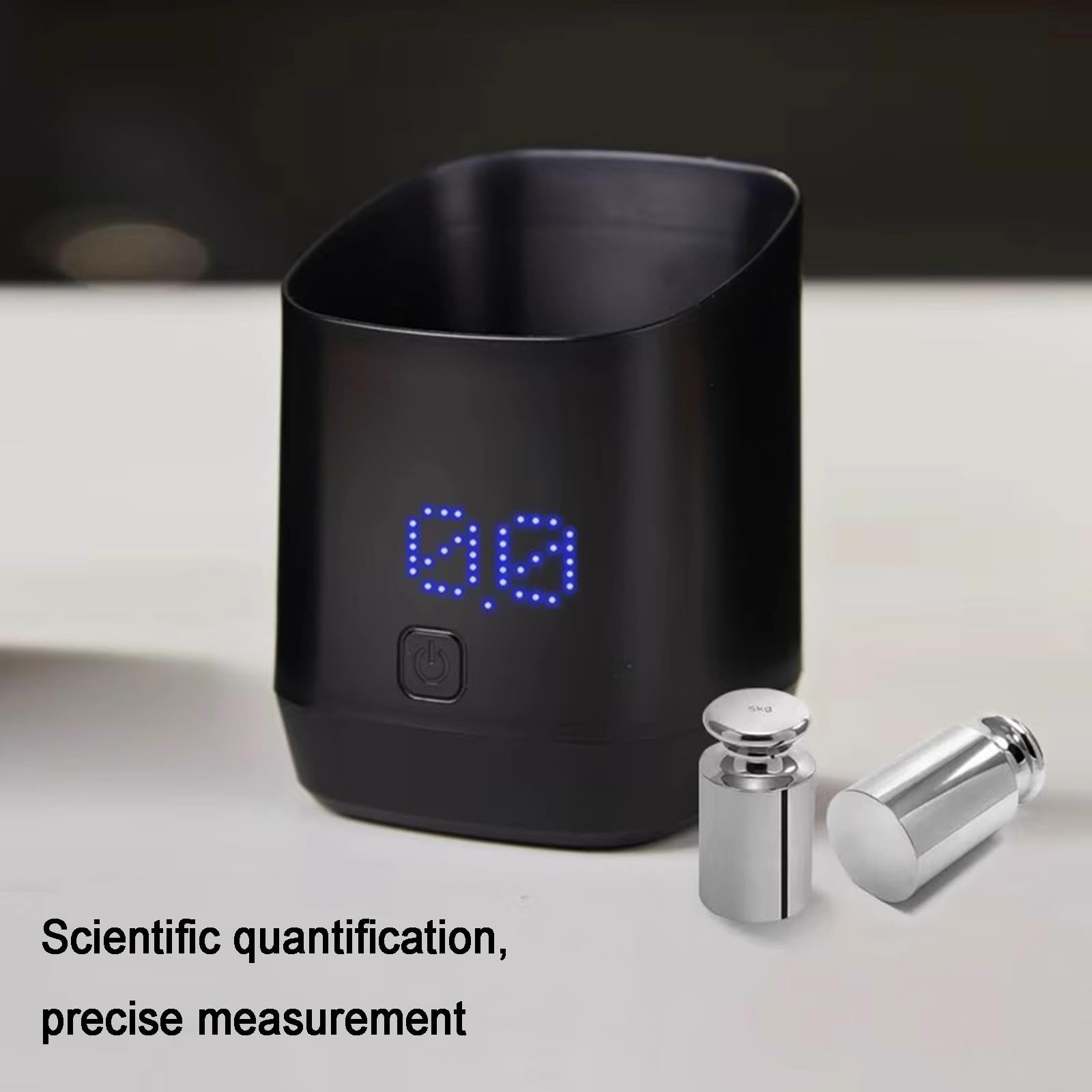 Taza dosificadora de café recargable con pantalla LED, escala de precisión de 0,1 g, capacidad de 500 g y apagado automático de 60 segundos para medir café molido