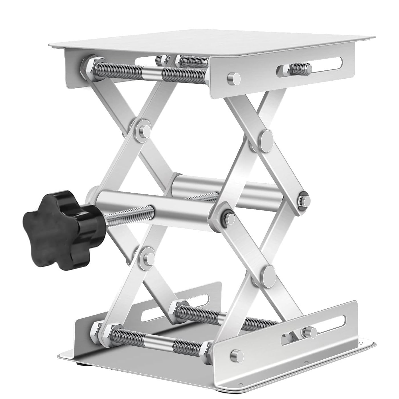 Mesa elevadora hidráulica manual, plataforma de tijera de acero inoxidable, altura ajustable de 50 a 460 mm, capacidad de carga de 5 a 25 kg, perfecta para uso en laboratorio y coches RC, 300 x 300 mm