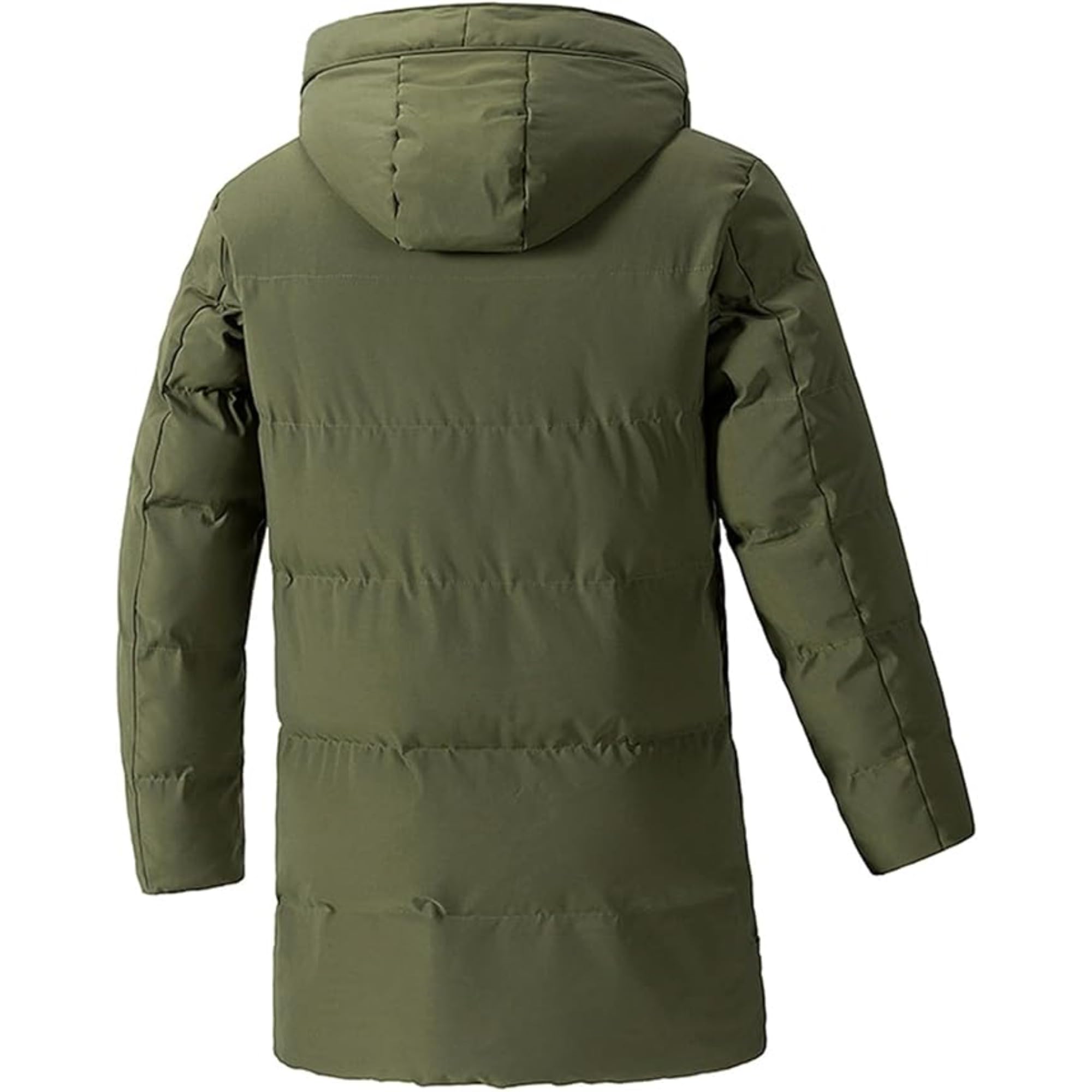 Piumino da uomo di media lunghezza, pesante, in misto piumino, per clima freddo estremo, caldo cappotto trapuntato invernale