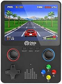 Console Portátil Retrô 6000 Jogos OIH-5911 Oásis Tela 3.5 HD 32GB Bateria Recarregável Saída TV AV Emuladores Clássicos Video Game Retro Portátil (Preta)