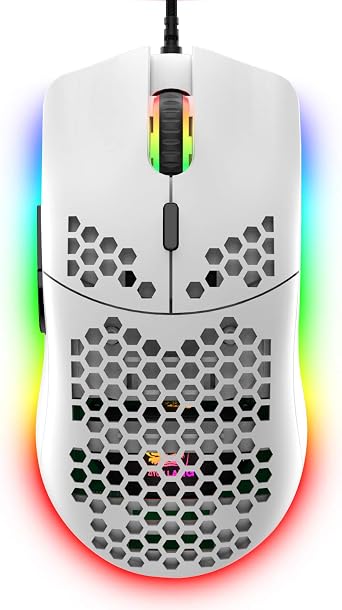 ZIYOULANG Wired Gaming Mouse, 69G Honeycomb Lightweight Mouse with 6400 DPI 6 Buttons Programmable USB Gaming Mouse for PC Gamers Xbox PS4 Users