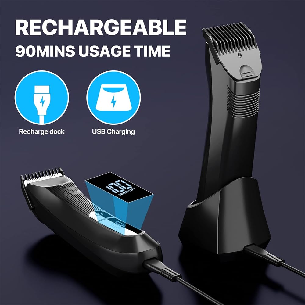 New Manscaping Pubic Hair Trimmer Waterproof Groin Electric, 55 OFF