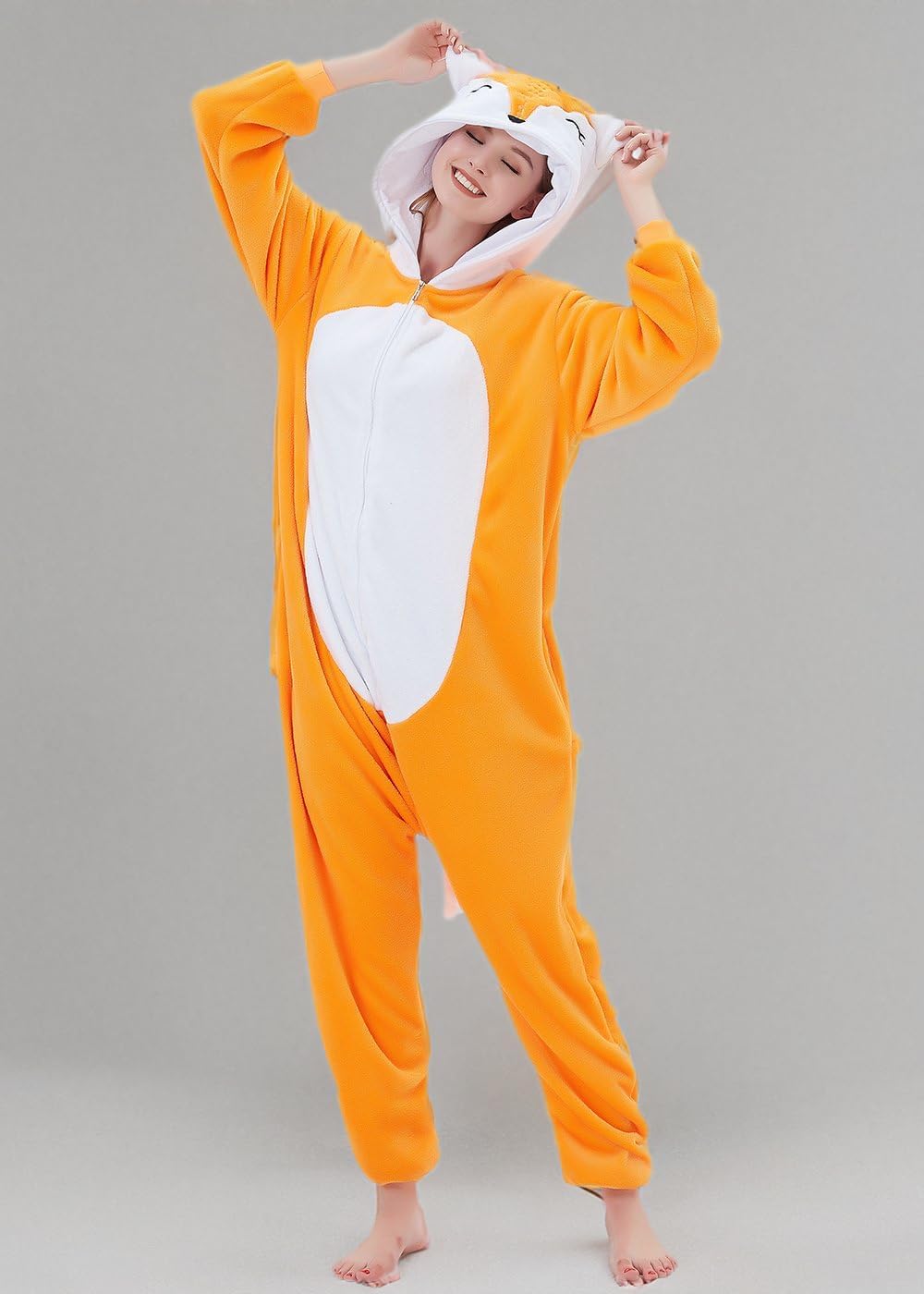 ABENCA Women Fox Onesie Pajama Costume Adult Animal Halloween Christmas Cosplay Onepiece - Image 8