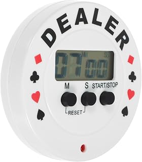 POPETPOP Poker Timer Digital Tragbar mit Signalton 6.5X6.5X1.5Cm für Texas Hold'em und Lernspiele im Haushalt und Gesellschaftsspielen