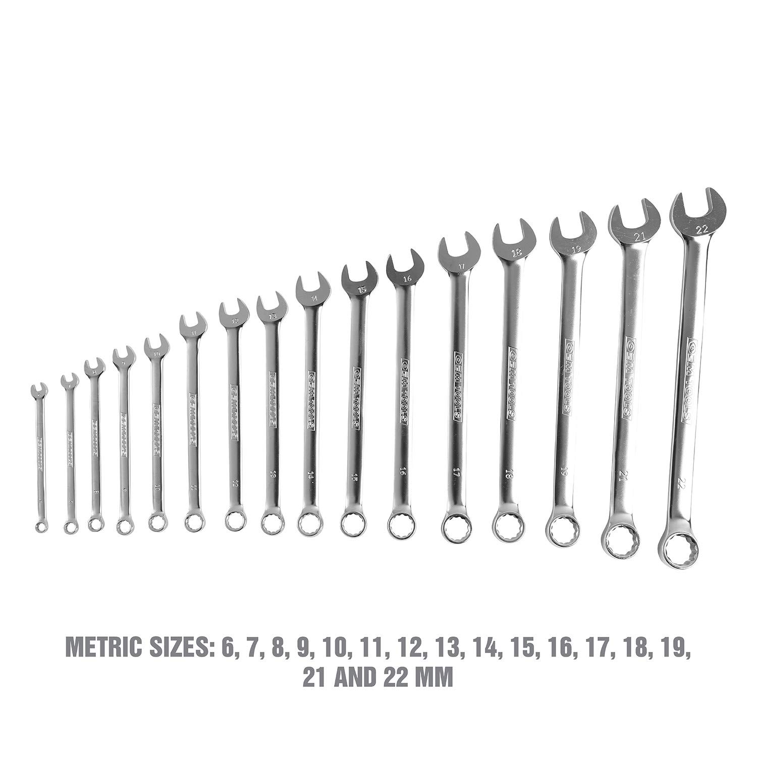 Buy OEMTOOLS 23994 16 Piece Combo Wrench Set, Metric Wrench Set for Common Jobs, Foam EVA Tray