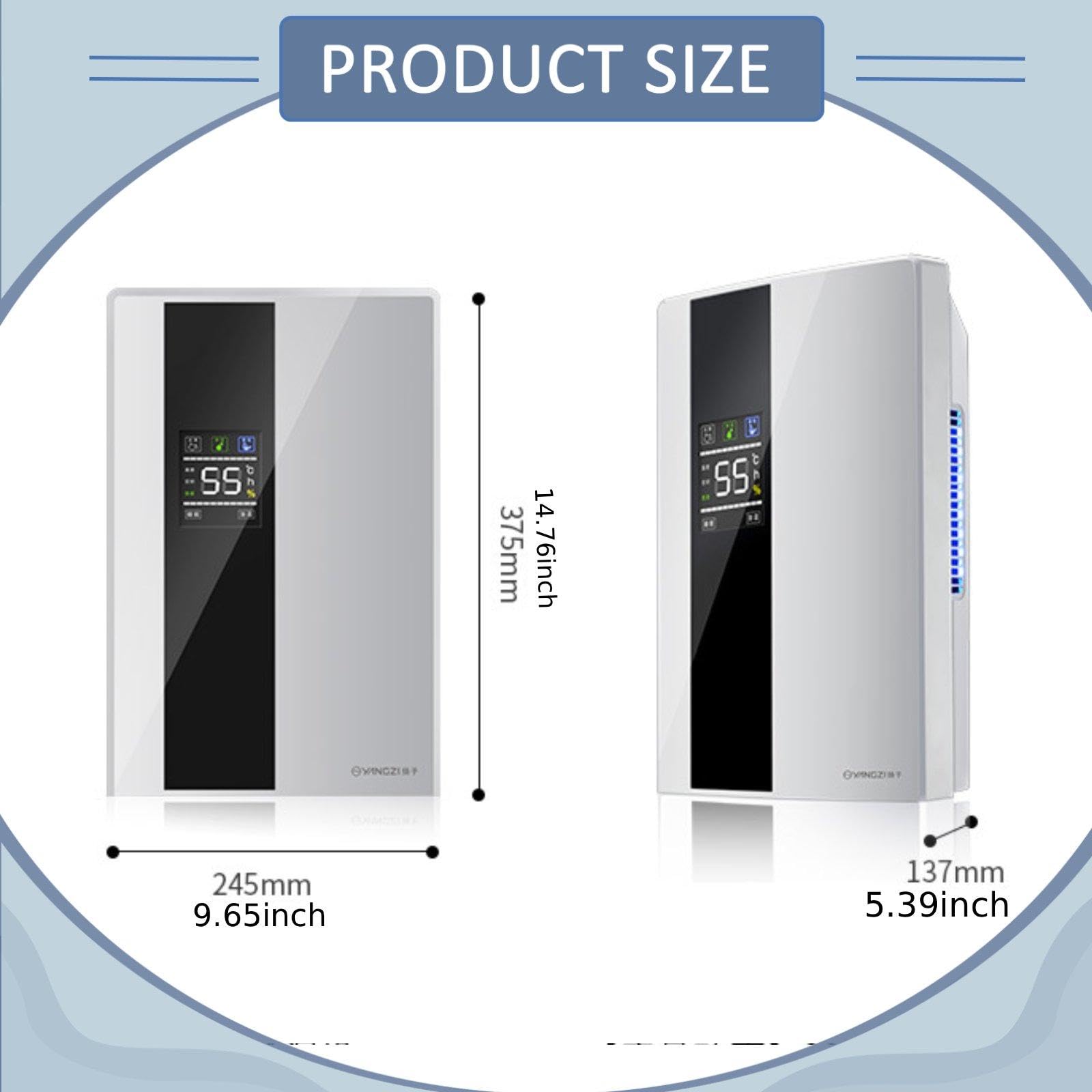 Deumidificatore Domestico Digitale per Casa con Display Umidità Serbatoio Rimovibile 2.2L Modalità Risparmio Energetico Adatto per Camera da Letto