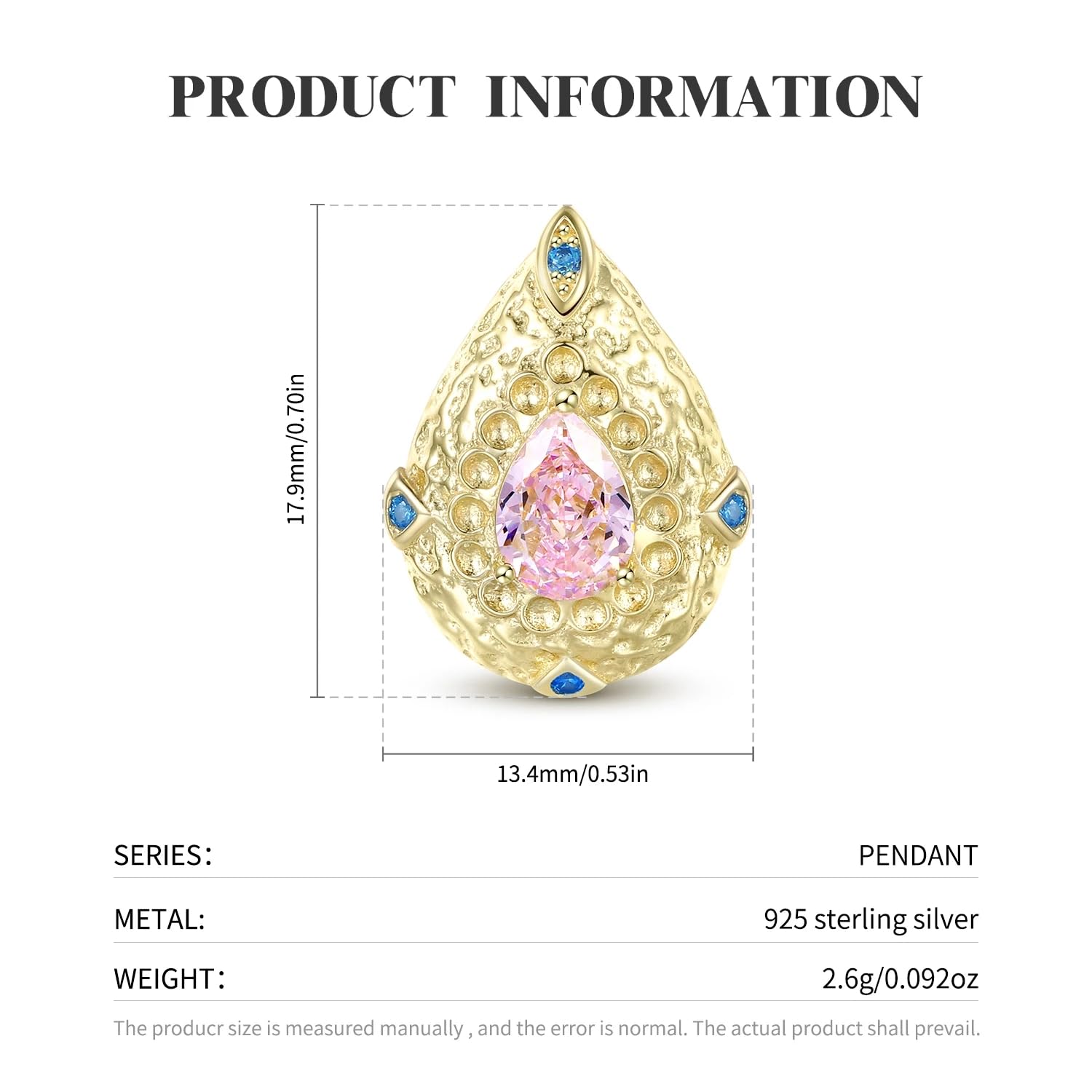 Collana Con Pendente Nero Circolare In Pietra Ad Alto Tenore Di Carbonio Rosa A Forma Di Goccia D'oro In Argento Sterling 925 Per Regalo Di Gioielleria Raffinata Da Donna