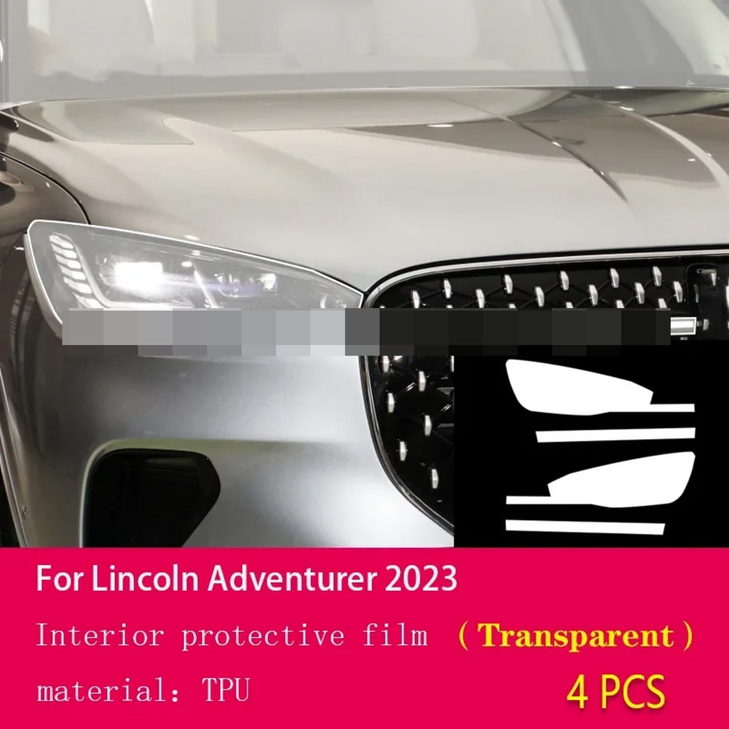 JCAKES Car Exterior Headlight Anti-Scratch TPU PPF Protective Film refit Anti-Scratch Repair Film Accessories，for Lincoln Adventurer 2023