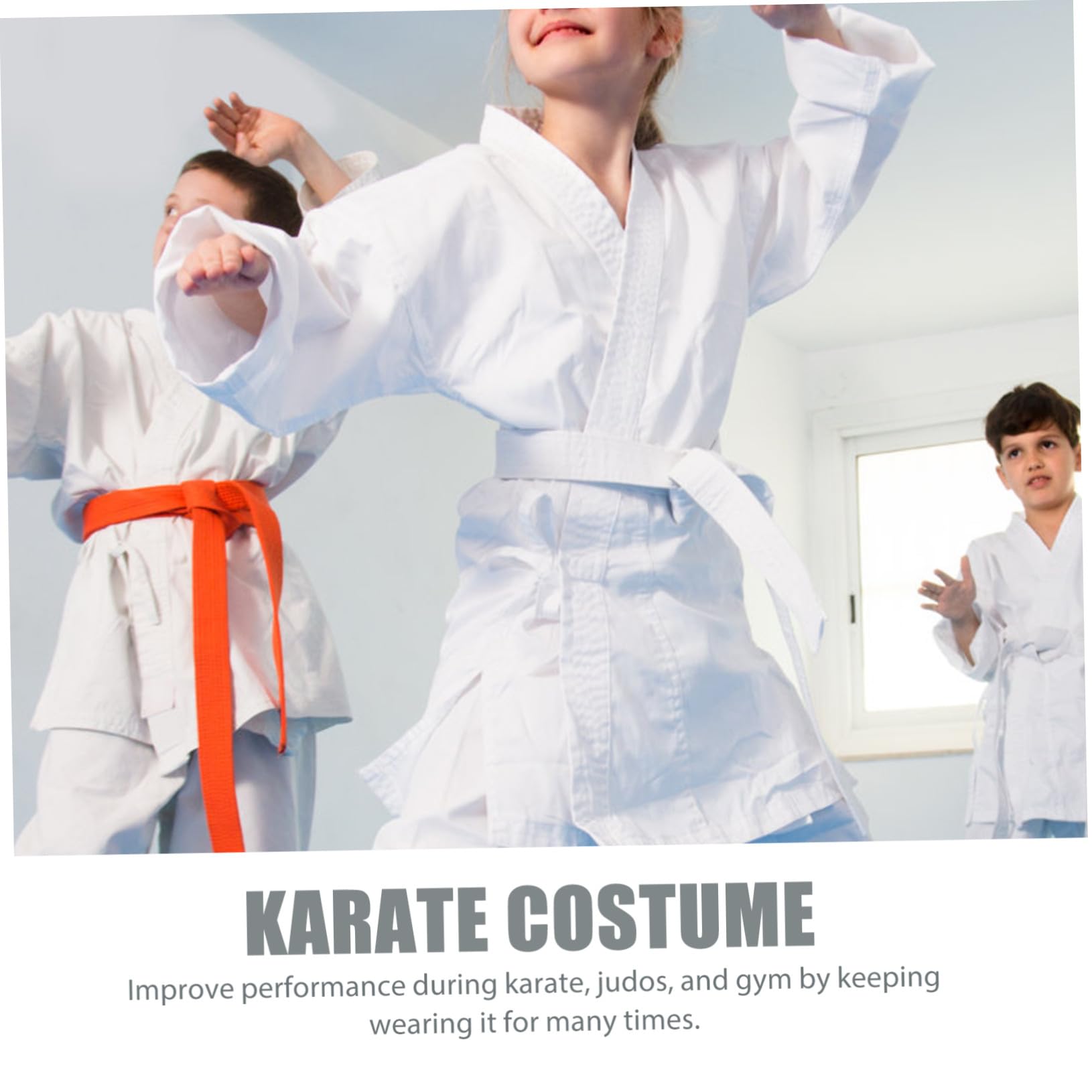 GALPADA Uniforme de Karate para Adultos Ropa de Entrenamiento Resistente al Desgaste Disfraz Deportivo para Adolescentes Cinturón Reutilizable y Portátil para Clases de Judo y Karate