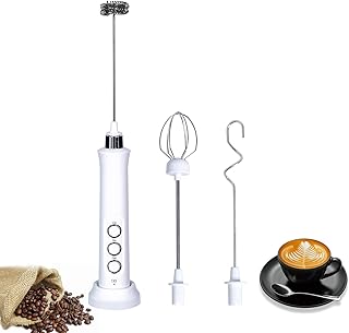 ミルク泡立て器 Loander 3段階スビード調節 ミルクフォーマー 泡立て器 小型 ステンレス製 電動泡立て器 電動牛乳USB充電式 攪拌シャフト×2 ハンドヘルド ホイッパー ハンドミキサー ミルクフォーマー ミニコーヒー攪拌機  ハンドヘ...