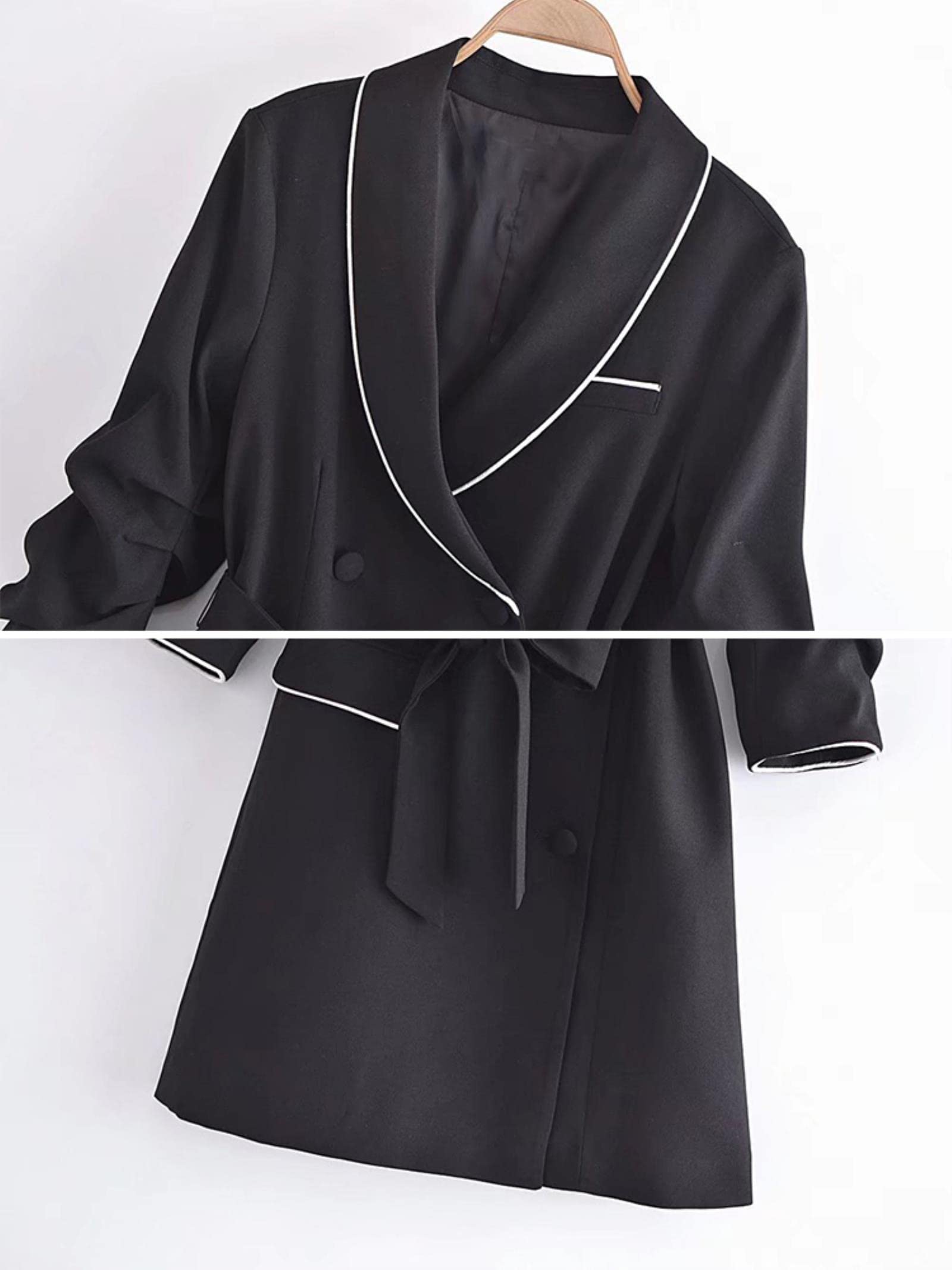 Vestido Mujer Con Cinturón Vestidos De Noche Estilo Blazer Elegante Señora Mangas Plisadas Fiesta Mujeres Mini Vestidos Femeninos
