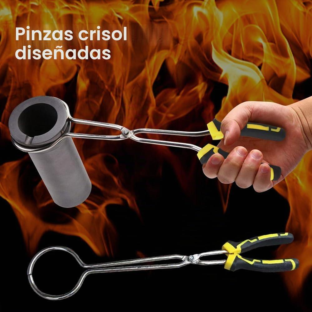TOAUTO horno de fusión de oro de 3 kg, aluminio 110 V horno de fundición de refinado, Stock estadounidense