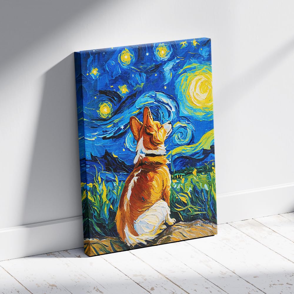 Amazon.co.jp: ゴッホ犬 星月夜 花 有名な油絵 ウォールアート