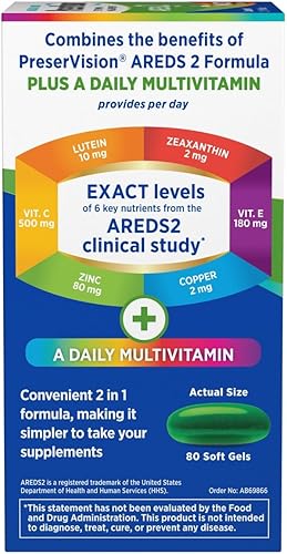 Miniatura 8 de PreserVision AREDS 2 + multivitamínico 2 en 1 Eye contiene vitamina C D E y cápsulas blandas de zinc pueden variar, 100