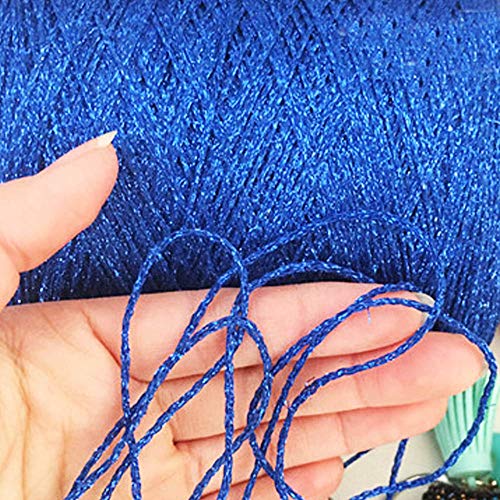 Clisil 100gram DIY Royal Blue Lurex Thread Shining Yarn Glitter Sparkle Yarn Metal Yarn DIY Fancy Sparkle Yarn Crochet Knitting Sweater Scarf Bag Yarn Accessory Yarn