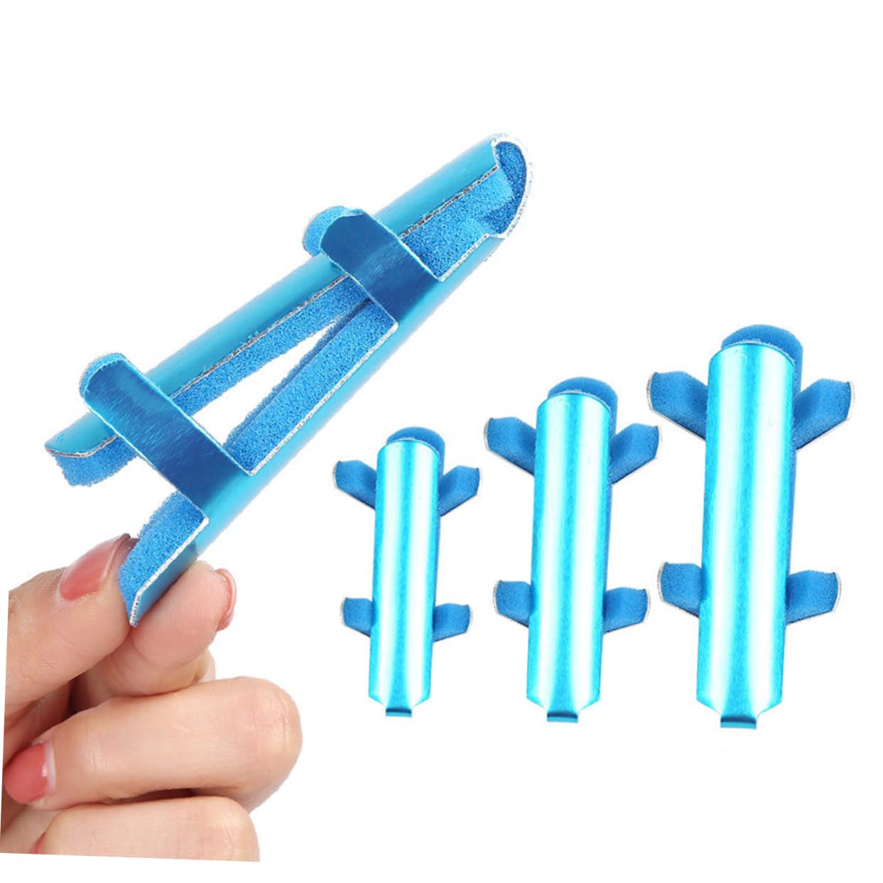 FRCOLOR 3pcs Finger Splint Immobilization Brace Finger Support Thumb Splint Right Hand Thumb Brace Strap Splint Support Plate Finger Brace Fixed Splint Finger Extension Splint Blue Sponge