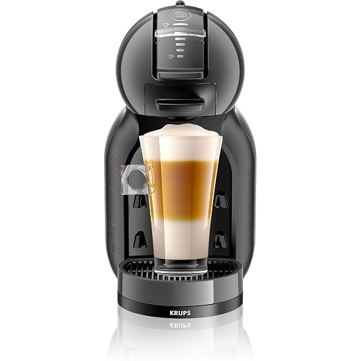 Krups Nescafé Dolce Gusto Mini Me Coffee Maker Capsules with 15 Bar Pressure, Capacity 0.8 L, Cold or Hot Drinks, Play&Select, Thermoblock, 35 Types Coffee, Black, KP1238