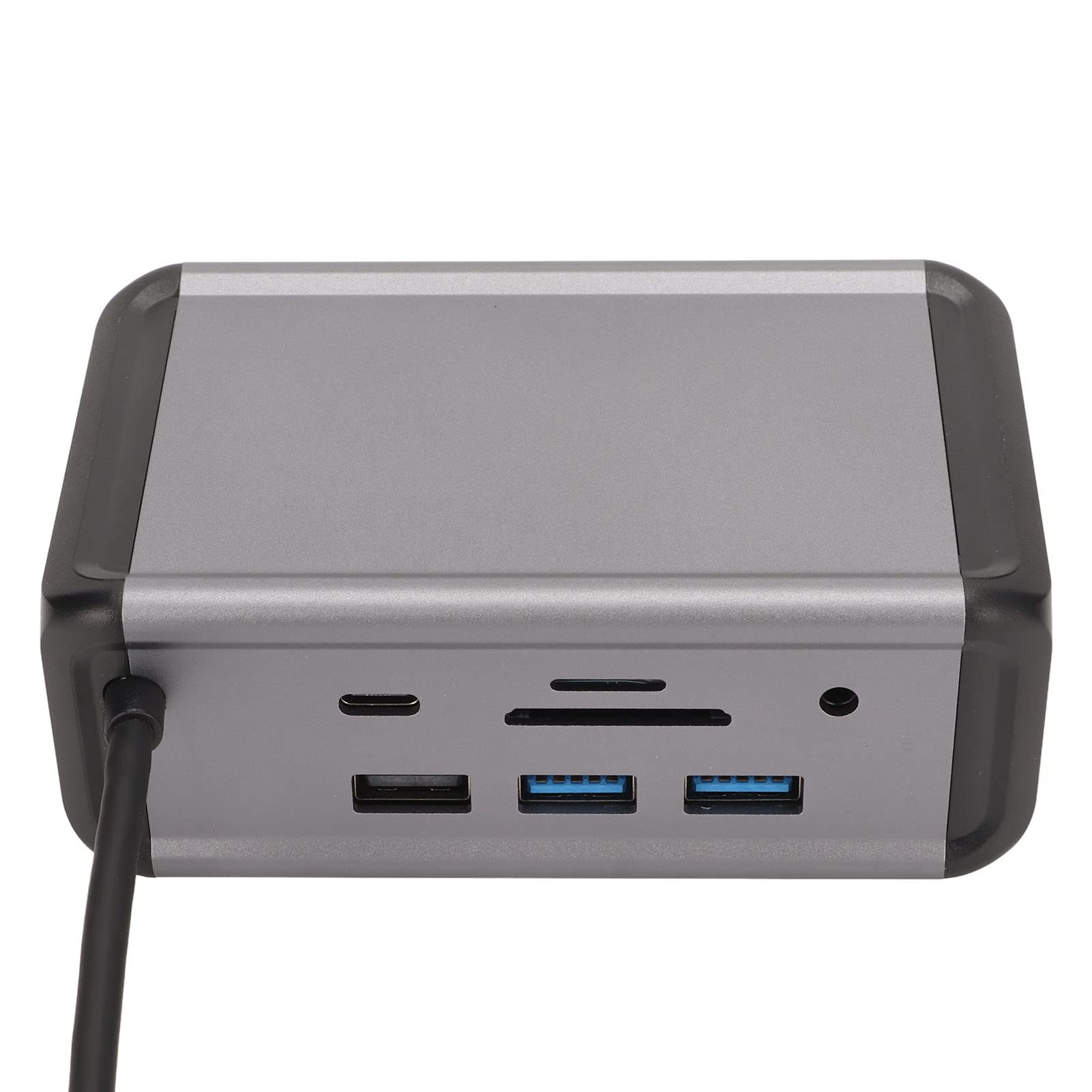 Adaptador de Concentrador USB C 12 en 1 para Interfaz Multimedia de Resolución 4K y Conexión de Red por Cable, para Trabajadores de Oficina Gris Aluminio (Gris)