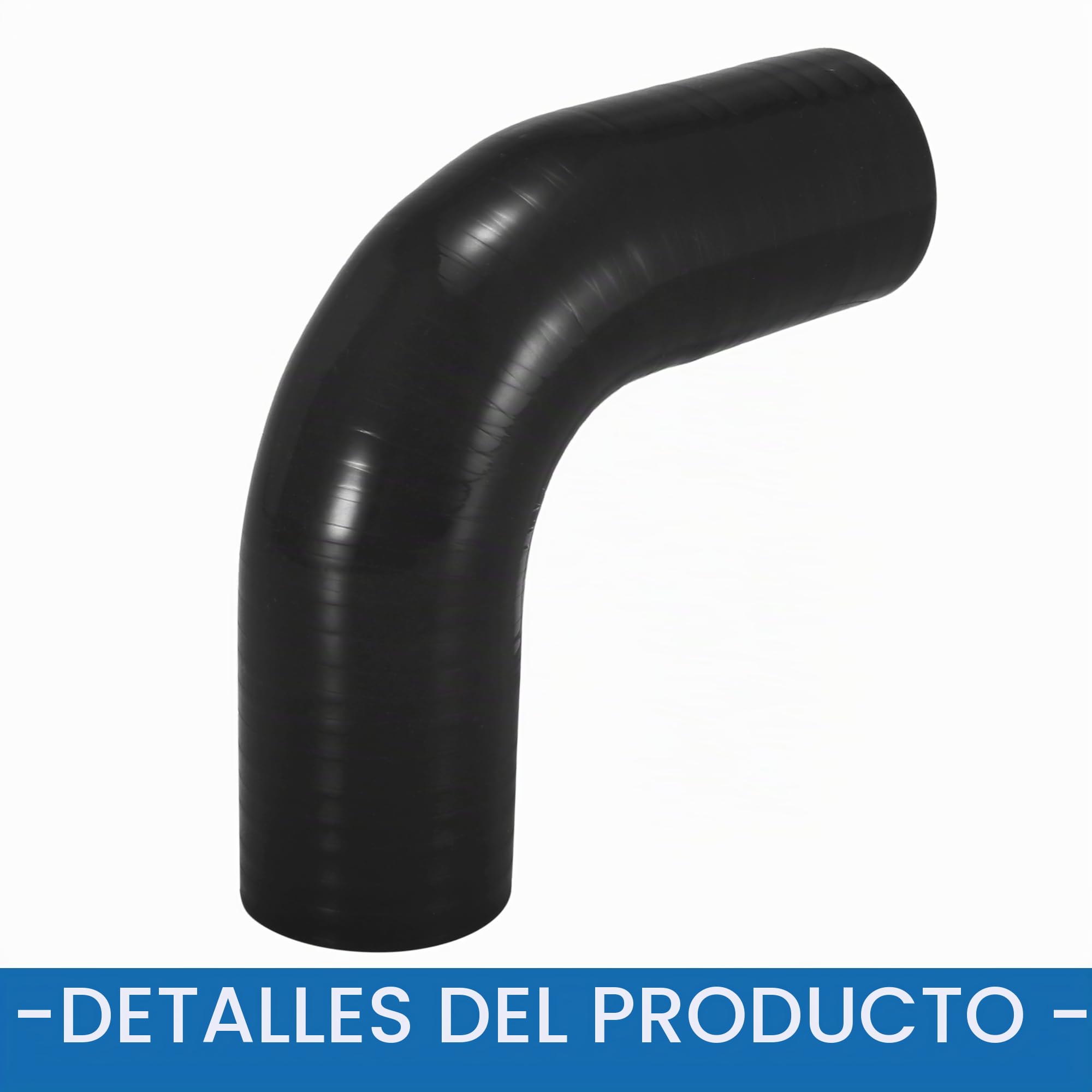 A ABSOPRO Manguera Rojouctora De Silicona En Codo De 90 Grados I.D. De 38mm, Acoplador De Manguera De Silicona, Tubo De Intercooler Para Automóvil, Tubo De Admisión De Intercooler Negro