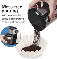 Vista 4 de Hamilton Beach Molinillo de café eléctrico con tolva grande de 16 onzas y 18 ajustes para 2-14 tazas, acero inoxidable (80385)