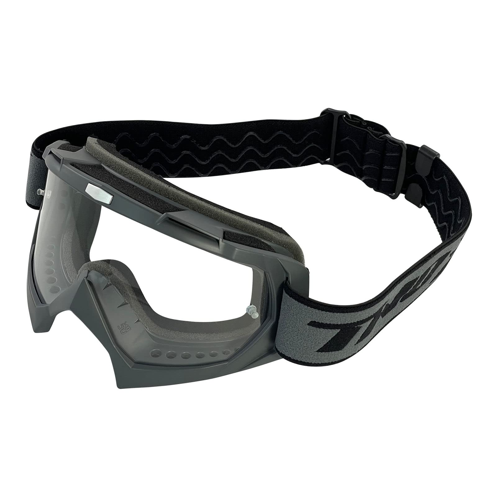 TWO-X Race - Occhiali da cross, da motocross, enduro, in vetro trasparente, anti scratch MX