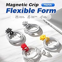 Vista 2 de Bridas magnéticas para cables, organizador de cables de datos actualizado 2026, organizador de cables elásticos multiusos reutilizable de silicona