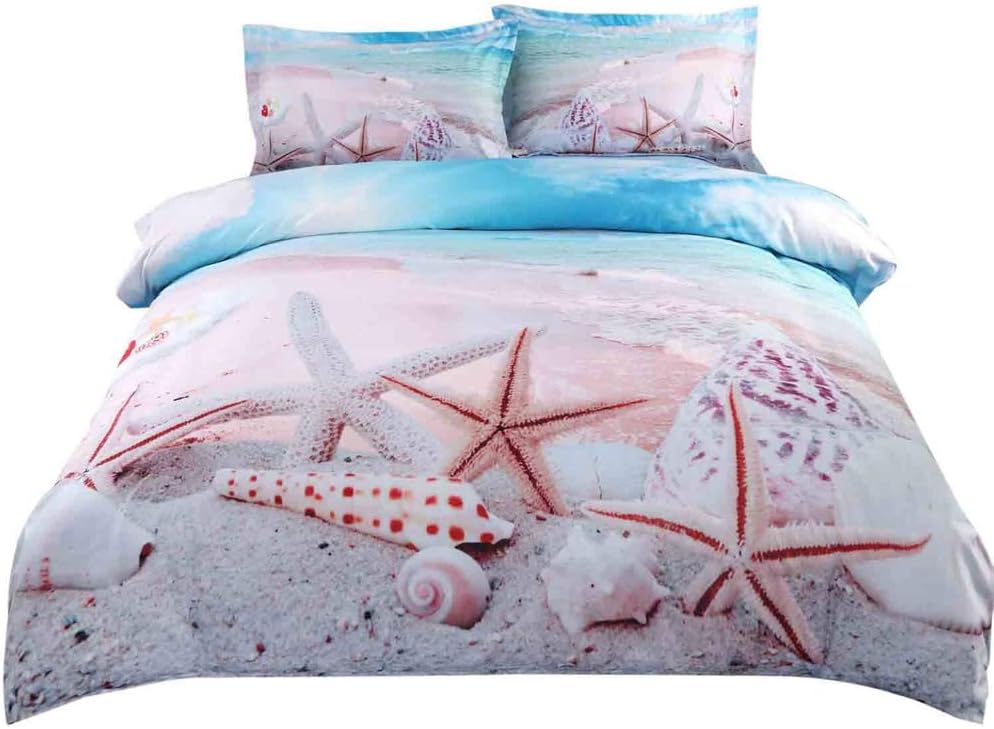 Beddinginn 4pcs 3D 50 Tencel and Cotton Coastal Bedding