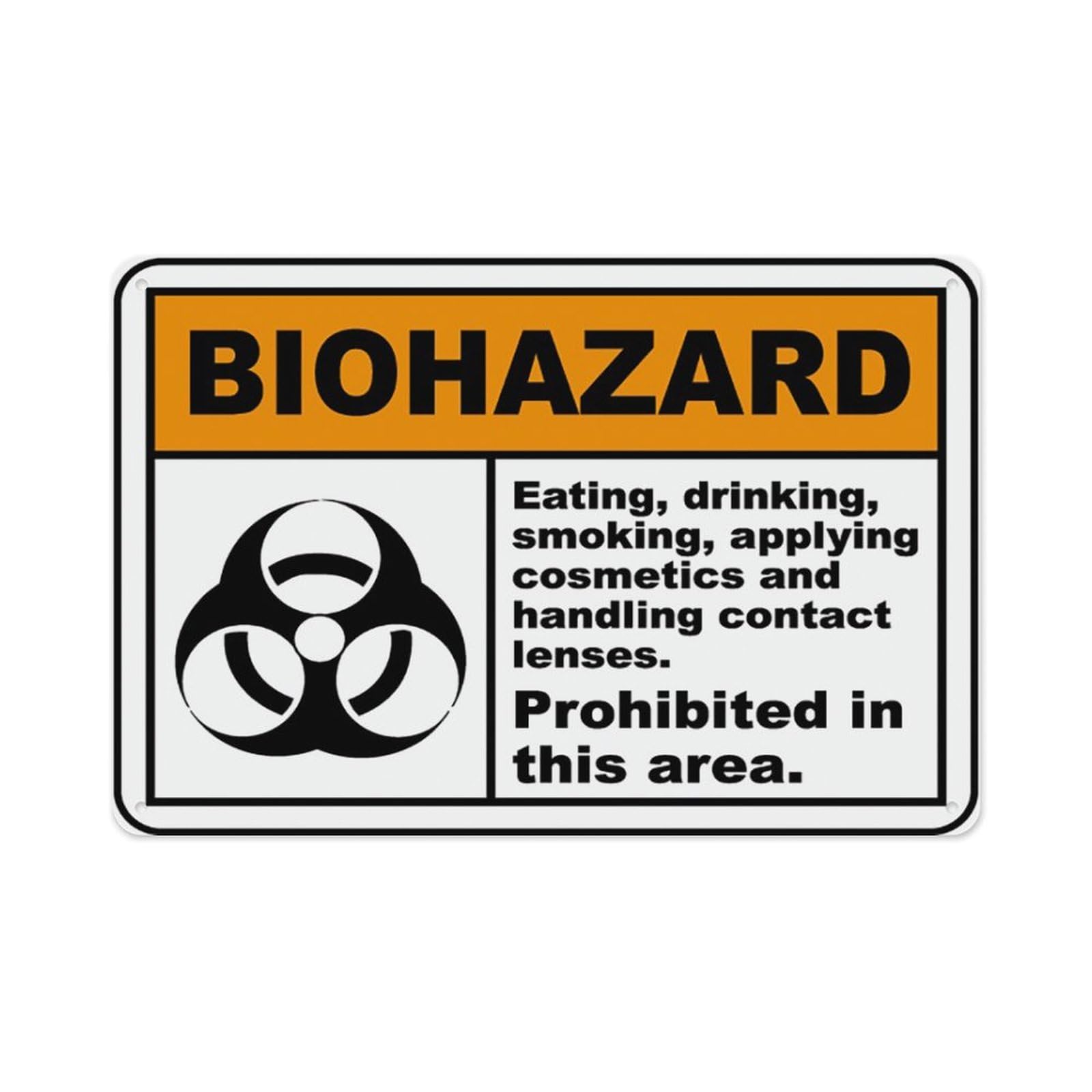 peiyeety Eating Prohibited In This Area Sign Aluminum Tin Warning Signs For Home Outdoor Garden 12X16 Inches