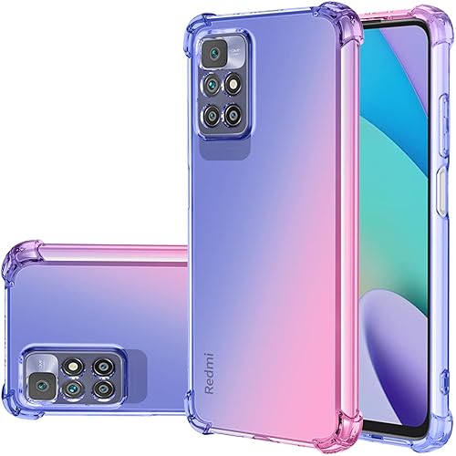 Funda para Xiaomi Redmi 10 Cute Case Girls Women, Gradient Slim Anti Scratch Soft TPU Funda protectora a prueba de golpes para Xiaomi Redmi 10 4G