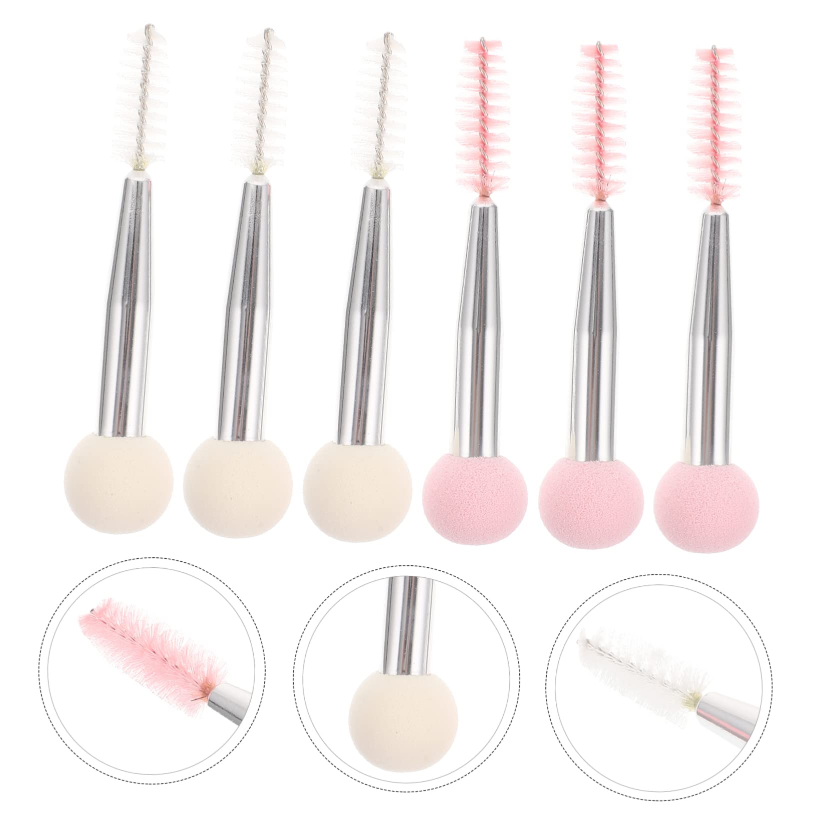 minkissy 5 Set Di Pennelli in Spugna Per Sopracciglia Trucco A Doppia Estremità Pennelli Per Ciglia Morbide Spugne Per Alicanti Strumenti Per Il Trucco A Doppia Estremità 6 Pezzi*5