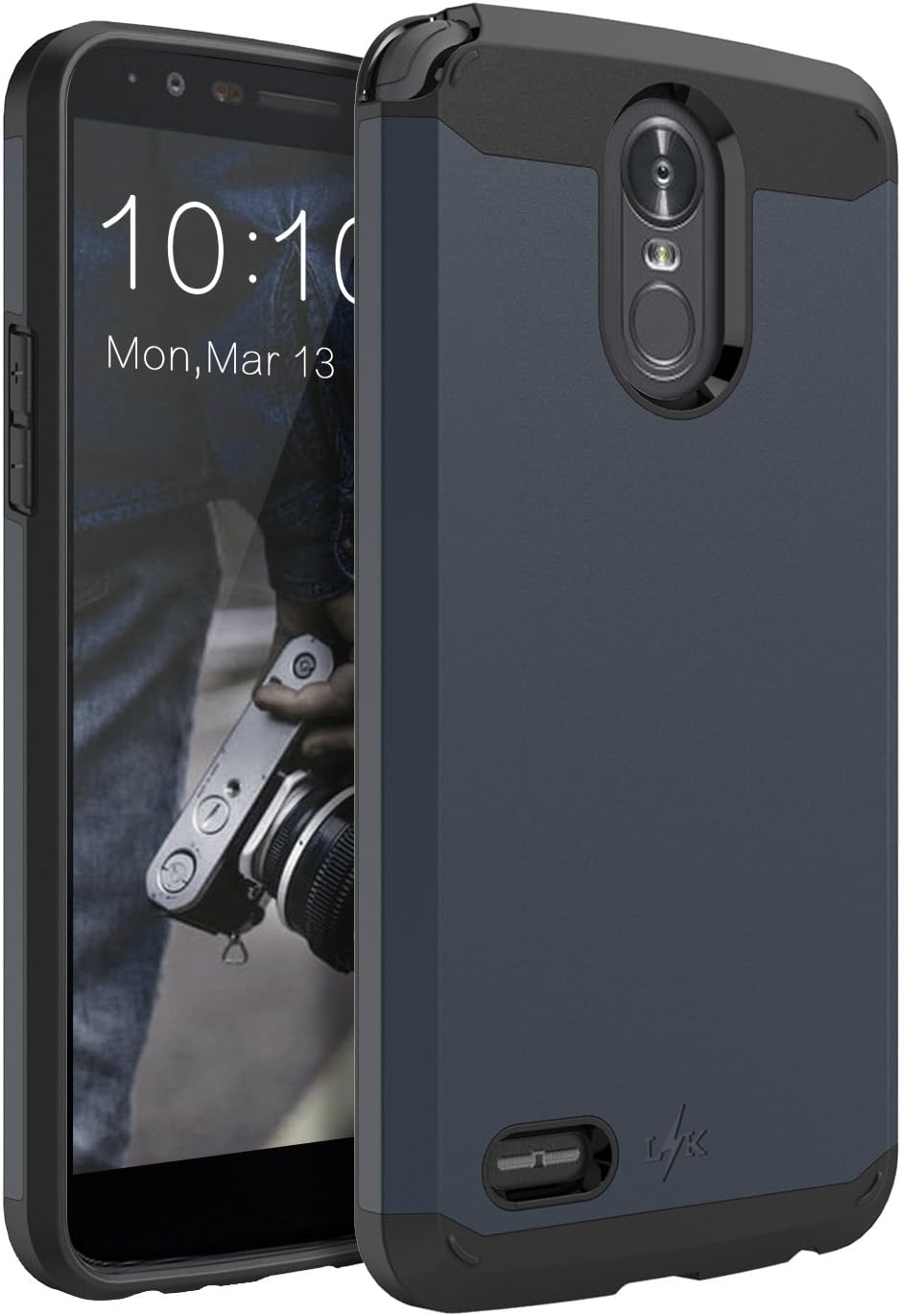 LK Case for LG Stylo 3, LK Case for LG Stylo 3 Plus, [Gladiator Series] Shock Absorption Hybrid Armor Defender Protective Case Cover for LG Stylo 3 / LG Stylo 3 Plus (Navy Blue)