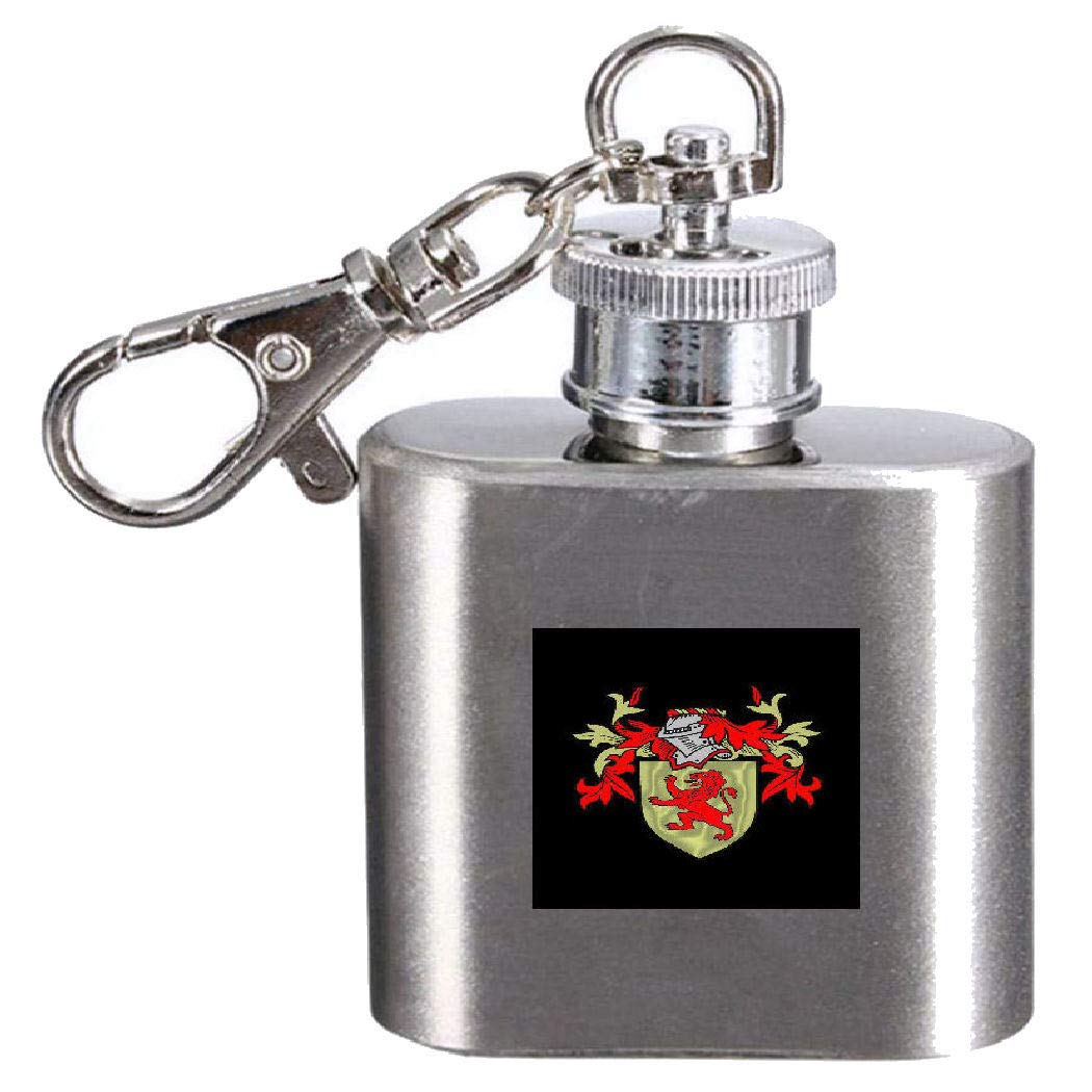 Flasque avec blason de famille KERYING de 28,3 ml en acier inoxydable pour homme et femme