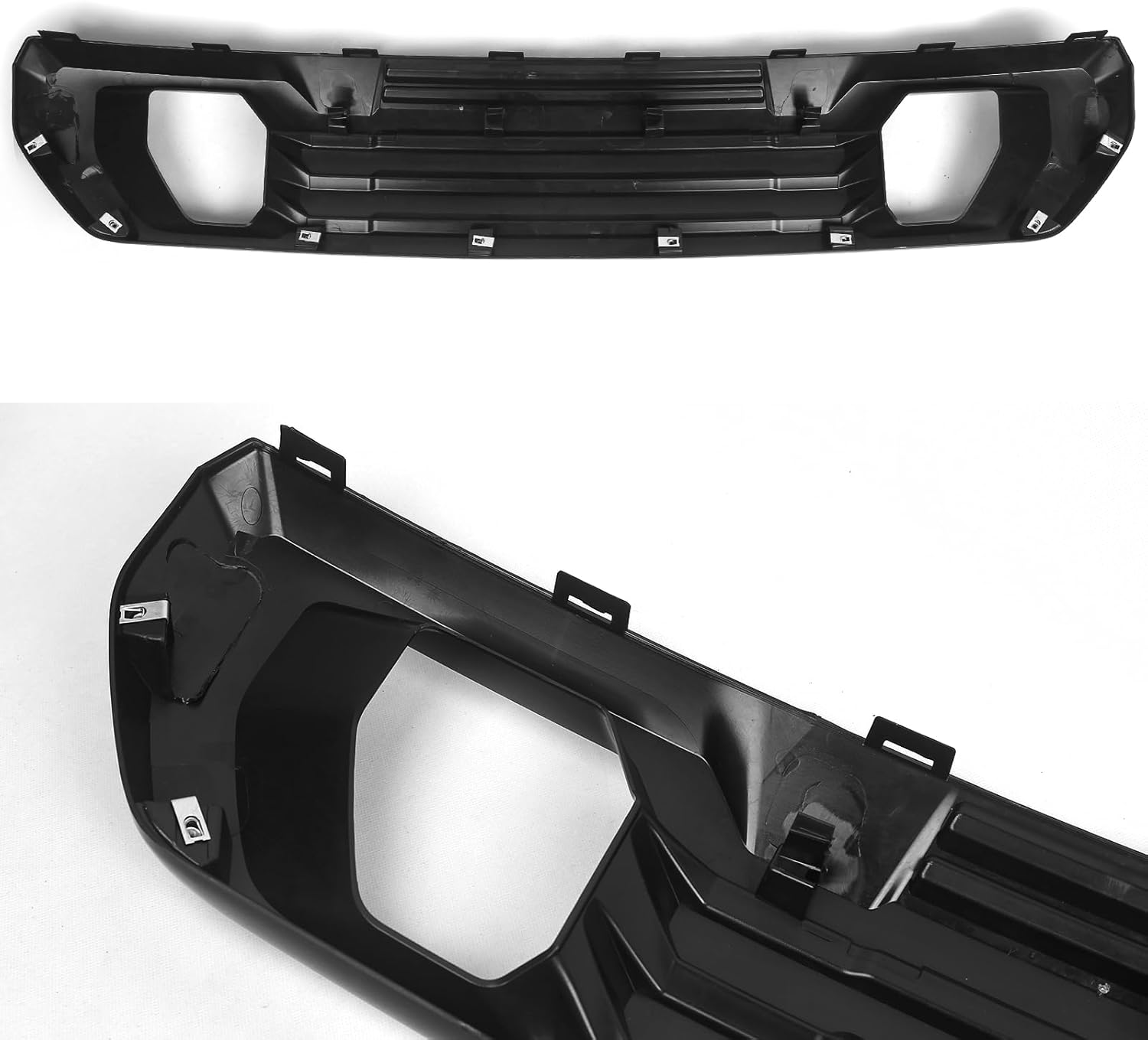 Grille Set 5pcs Compatible with GMC Sierra 1500 AT4/Denali 2019 2020 2021 Front Upper Grill + Front Lower Bumper Filler + Fog Light Bezels + Camera Bracket (Gloss Black)