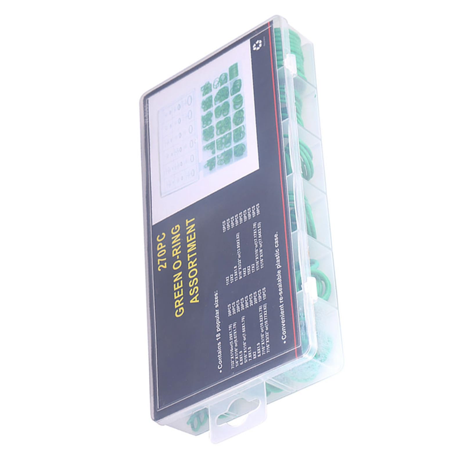 yosoo 270pcs 18 Größen Dichtungsgummi Sortiment Kit für Klimaanlage HNBR O-Ring Set Auto Auto Fahrzeug Repair Grün