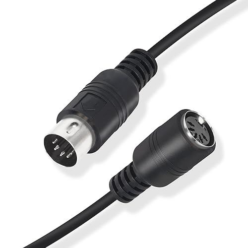 Miniatura 4 de PNGKNYOCN Cable de extensión MIDI DIN de 5 pines macho a hembra Cable adaptador de audio para sintetizador de teclado MIDI, órgano, piano eléctrico,