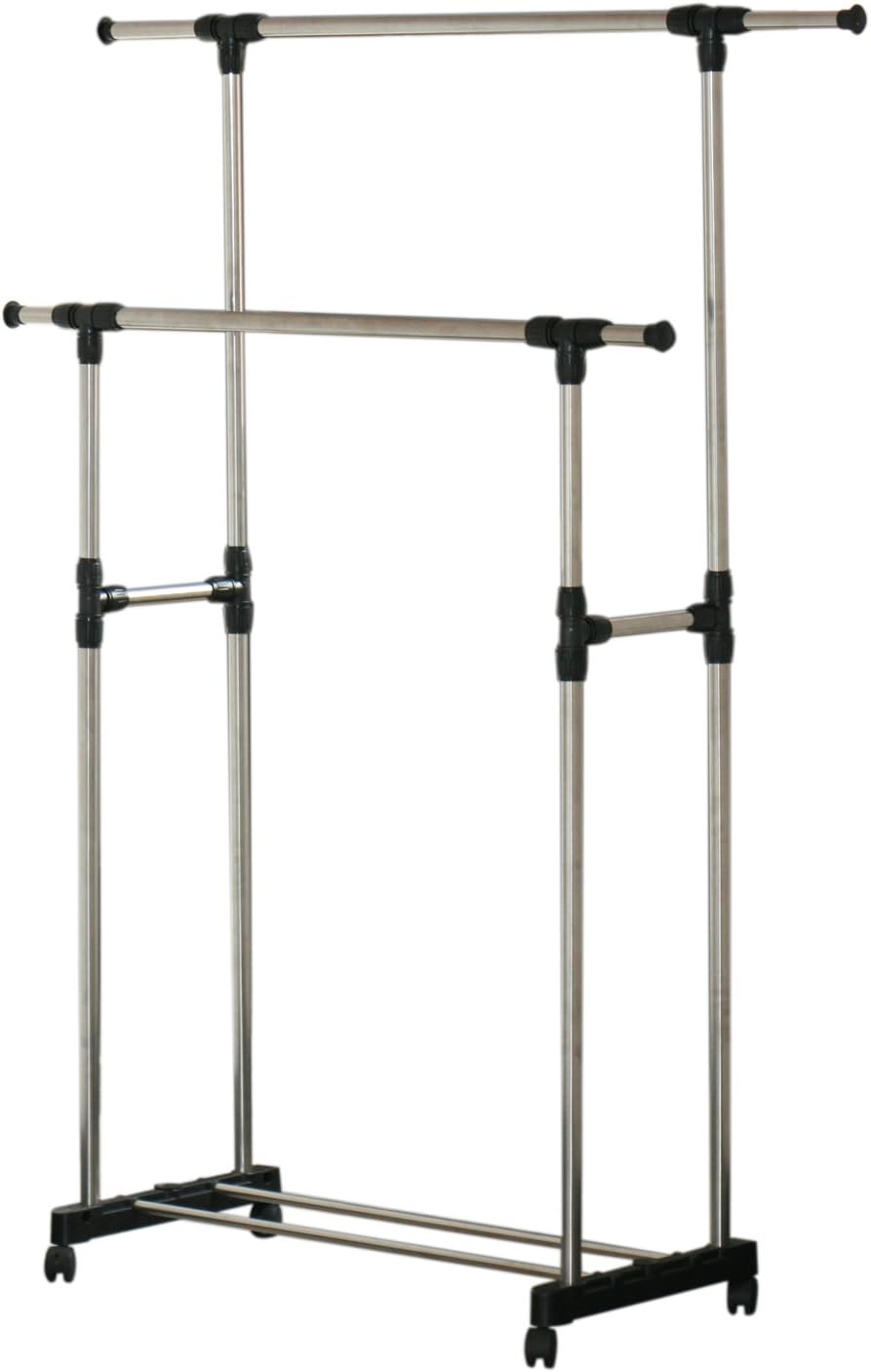 Banyan Double Adjustable Portable Clothes Rack Hanger